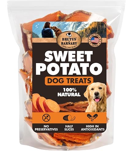 Amazon.com: BRUTUS & BARNABY Dried Sweet Potato Dog Treats & Chews